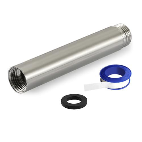 Nuodan Shower Extension Arm, Solid Stainless Steel Shower Pipe Extension with Teflon Tape and Washer, For Lowering or Extending Showerhead(4 Inch, Brushed Nickel)