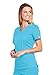 Cherokee Women's V-Neck Top, Turquoise, XX-Large