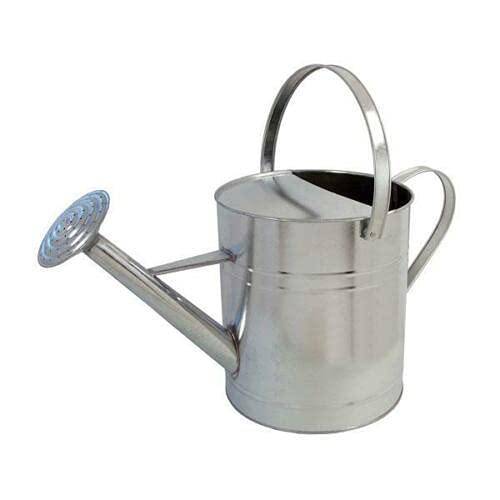 Srendi 9/10L 9/10 Litres / 2 Gallon Garden Plant Flower Galvanised Metal Steel Watering Can with Rose