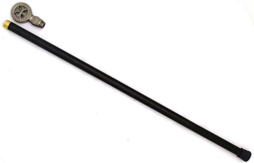 Snake Eye Tactical Pewter Design Handle Walking Cane w/ Small Handle Storage, No Blade, 34.5" Overall (Knights Templar)