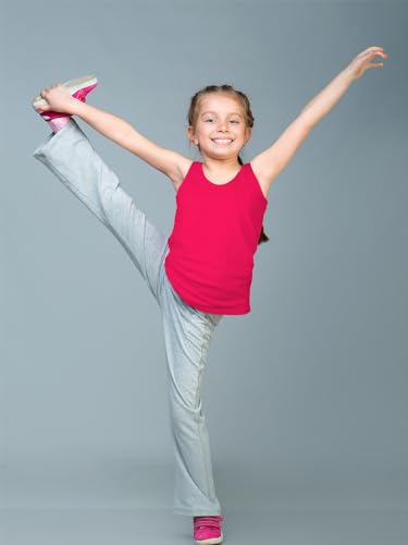 Image of SATINIOR 4 Pieces Girls Dance Tank Tops Racerback Crop Tops Sleeveless Dance Clothes for Girls Gymnastics
