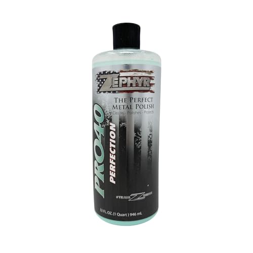 Zephyr Pro-40 The Perfect Metal Polish. for Chrome, Stainless Steel, Aluminum, Brass, Copper, Silver and Magnesium. Made in U.S.A. (32oz)