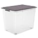 Produktbild Rotho Compact Aufbewahrungsbox Deckel, Kunststoff (PP) BPA-frei, Mauve/transparent, 70l, (57 x 39,5 x 43,5 cm)