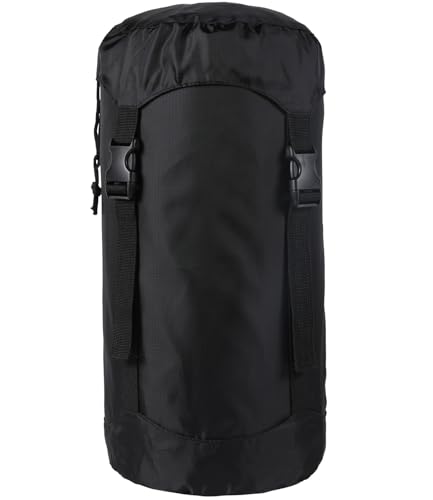 Borogo Compression Sack Compression Stuff Sack Water-Resistant & Ultralight Sleeping Bag Stuff Sack - Space Saving Gear for Camping Hiking Black-M