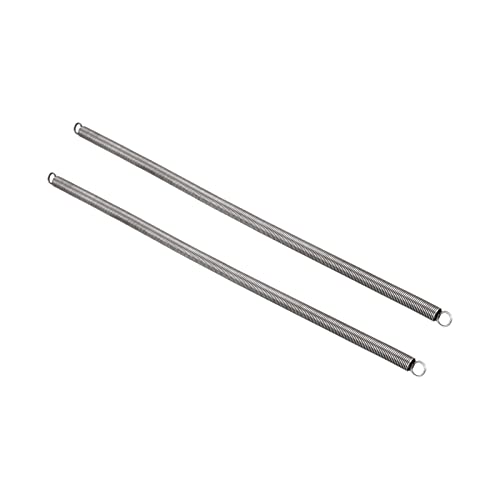 QUARKZMAN 300mm Libre Longitud Doble Gancho Tensión Resorte x 2uds Metal Extensión Helicoidales Resortes para Industrial Maquinaria, [Plata]