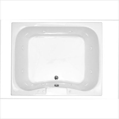 Dominica 40 x 60 x 23" Rectangular Whirlpool Jetted Bathtub Color/Trim/Tile Flange/Front Skirt/Drain/Pump: White / Polished Brass / Yes / No / Left