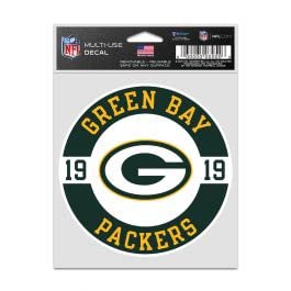 Decals Green Bay Packers 9,5 x 12,7 cm pour décorer votre espace de vie et objets nomades