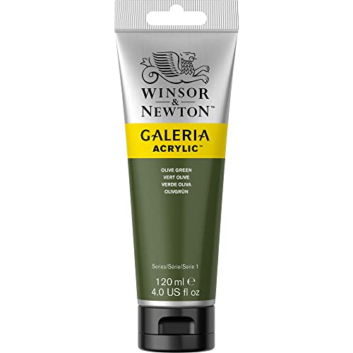 Winsor & Newton 2131447 Galeria Acrylfarbe, hohe Pigmentierung, lichtecht, buttrige Konsistenz, 120 ml Tube - Olivgrün