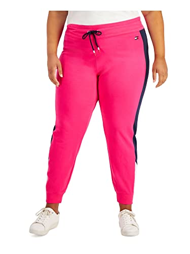 Pantalon de jogging rose à rayures colorées Tommy Hilfiger Sport stretch 0X
