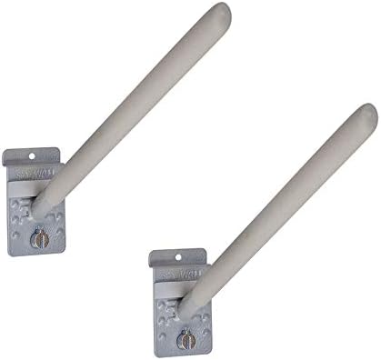 12.5" Heavy Duty Rubber Coated Slatwall Angle Hook with Lock (Pack of 2)
