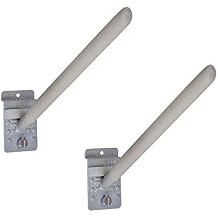 12.5 Heavy Duty Rubber Coated Slatwall Angle Hook with Lock (Pack of 2)