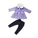 ADHG Poupée Mignon vêtements Manteau et Pantalon Tenue décontractée pour 18 Pouces poupées 43 cm bébé poupées Ensemble de vêtements Accessoires de poupée col de Fourrure Manteau et Pantalon