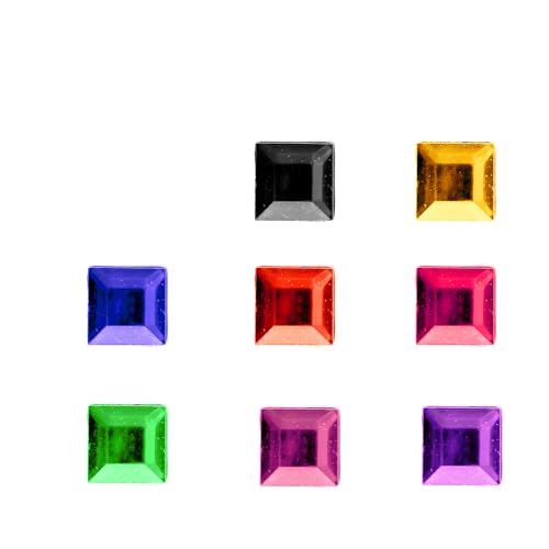 The Crafts Outlet 1,440pc Rhinestones Square 3mm - 10ss Jewel Tone Assortment
