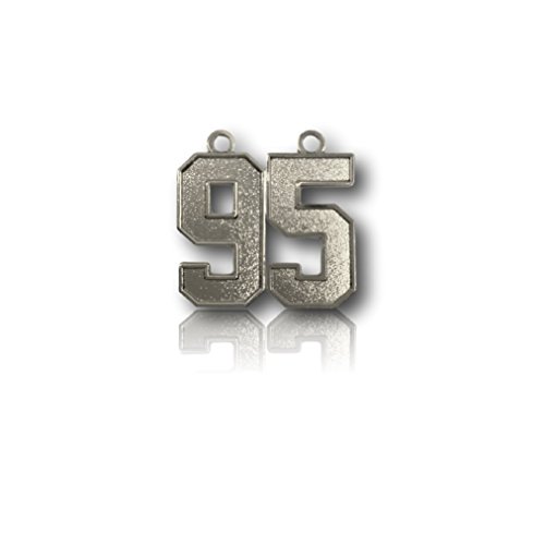 Number 95 Silver Plated Jersey Style Sports Necklace Charm Pendant (0.8