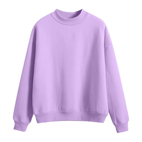 Girls Boys Basic Basic Mock Crewneck Sweatshirt Long Sleeve Loose T-Shirts Casual Pullover Tee Tops for Kids 5-12 Years