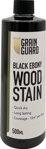 GRAIN GUARD Wood Stain | Black Ebony | Water Based & Low Odour | Easy Application | Quick Drying | 500ml