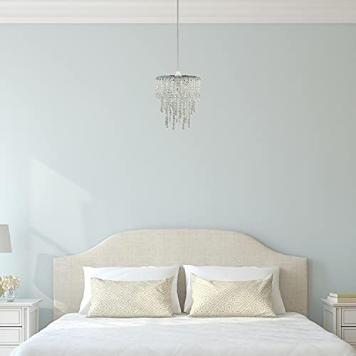 firstchoicelighting Pair of Modern 3 Tier Ceiling Light Shades Acrylic Jewels Clear Chandelier Pendants Easy Fit - No Wiring Required Modern Design