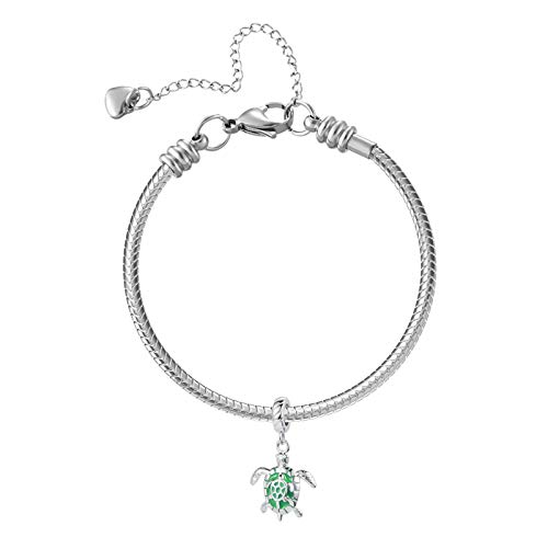 Image of Tropical Ocean Life Charm Sea Turtle Starfish Enamel Dangle Bead for European Bracelet