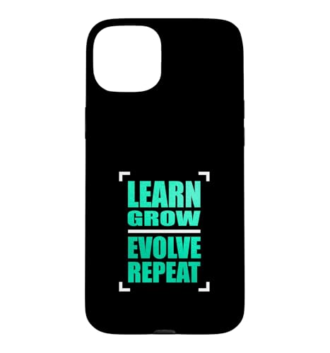 ���C�g�e�B�[�� �A�N�A Learn Grow Evolve Repeat �A�N�A�O���t�B�b�N �X�}�z�P�[�X iPhone 15 Plus �p