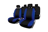 +PWR Car Parts Juego Completo de Fundas de Asiento Universales Maranello Azules y Negras. Airbag Compatibles. Completo para 5 Asientos. Fabricadas en Polyester