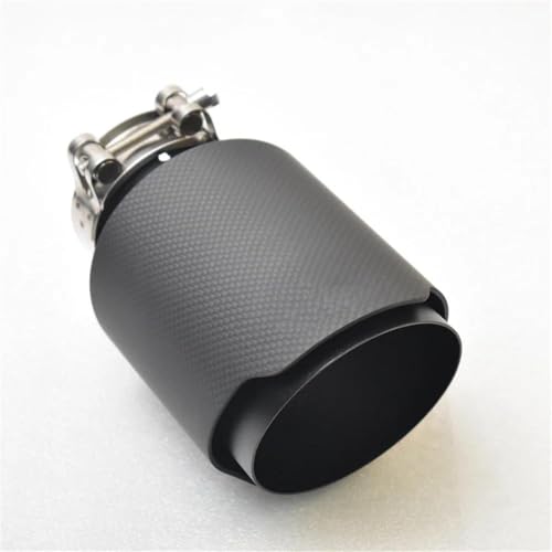Tuyau d'échappement universel en acier inoxydable et fibre de carbone mat 63mm-115mm