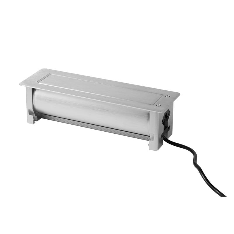 Image of COOLCOLD Motorized Cable Cubby Popup Box with Dual Power Plug, USB-A, Type-C, RJ45 LAN & HDMI Port | Sliding Desktop Power Module | Built-in Worktop Electrical Outlet for Office, Conference Table
