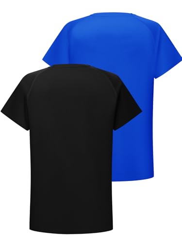 Image of DEVOROPA Youth Boys Compression Shirt Long /Short Sleeve Football Baseball Undershirt Quick Dry Kids Sports Baselayer Crewneck