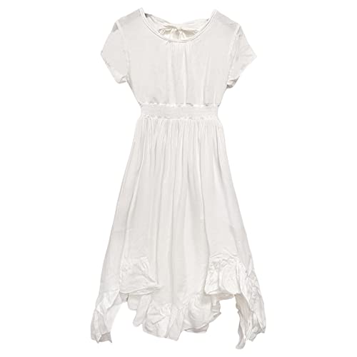 Robe danse fille unie manches courtes vêtements de fête pour tout-petit