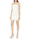 Sugarlips Women's Tassel Trim Detail Sleeveless Mini Dress, White, X-Large