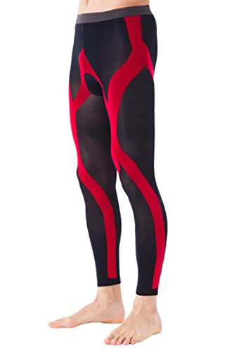 Runtage アスリートランナーPRO Version2 スポーツタイツ 吸汗速乾 UVカット99% IF10C (3L, レッド)