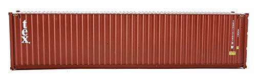 Image of Walthers SceneMaster 40' Hi-Cube Corrugated-Side Container-TEX (Brown, White) 949-8266 HO Scale Model Railroad - Freight Model