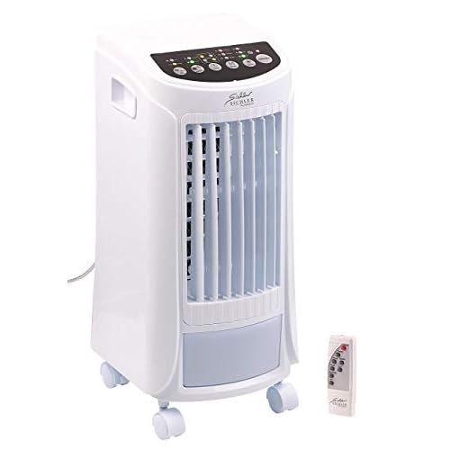 Sichler Haushaltsgeräte Raumkühler: 3in1-Luftkühler, Luftbefeuchter & Ionisator, Timer, Fernbedienung, 65W (Luftkühler mit Wasserkühlung)