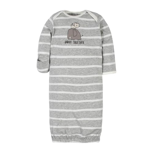 Image of Gerber Baby Girls 4-Pack Sleeper Gown - Soft Cotton Newborn Nightgowns, Elastic Hem Sleepwear Set for Infant Girls