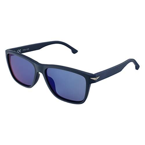 Police SPLB38E Gafas, Matt Blue, 56 para Hombre