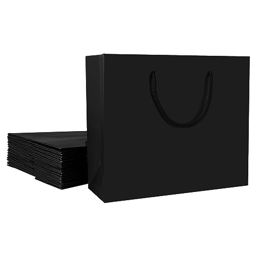 ASelected 12Pcs black gift bag 45X13X33Cm Large Gift Bags Can Be Reused For Birthday Wedding Shopping Parties black