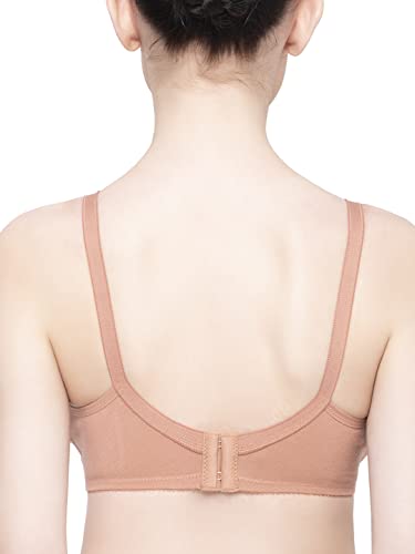 Image of Triumph Comfort Wireless Non Padded Everyday Women Cotton Bra Soft Breathable Cotton, Cut‑n‑Sew Cups 3 /4 Coverage, High Center Bridge Lace Trim & Bow Daily Comfort, Natural Shape Pack Of 1