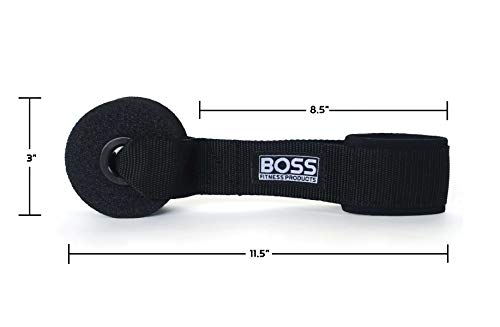Boss Fitness Products - Ultra Premium D-Handle Single Resistance Band - Adjustable Band Length - With Extra Large Heavy Duty Door Anchor (Yellow) #TOP2