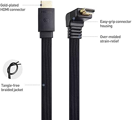 Cable Matters 90-Degree Flat 48Gbps Ultra HD 8K HDMI Cable 1.8m with 8K @60Hz, 4K @120Hz and HDR Support for PS5, Xbox Series X/S, RTX3080 / 3090, RX 6800/6900, Apple TV, and More - 1.8 m