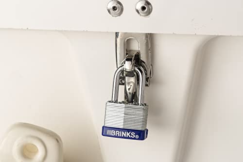 Image of BRINKS - 40mm Laminated Steel Keyed Padlock with 1 3 /8 inch Shackle - Chrome Plated with Hardened Steel Shackle