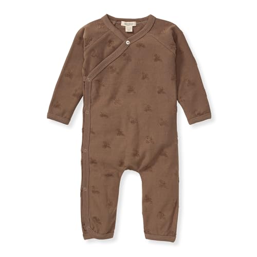 Image of Burt's Bee Baby Infant Boys' 100% Organic Cotton Long Sleeve Wrap-Front Jumpsuit