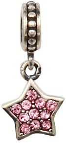Everbling Star Dangle Light October Birthstone 925 Sterling Silver Bead Fits European Charm Bracelet