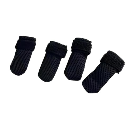 4 PCS Cat Mittens to Prevent Scratching, Mesh Breathable Cats Shoes, Adjustable Cat Anti Scratch Gloves for Cats When Bathing and Nail Trimming(Black, S)