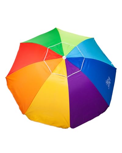 SUN & SURF Sombrilla de Playa PREMIUM con Ventilación 240 cm Mástil Inclinable Punta TWISTER y Junta de Doble Seguridad UPF 50+ UV