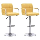 Largeur du siège : 43 cm Générique Chaises de Bar Lot de 2 Jaune Tissu,Meubles,Fauteuils et chaises,Tabourets de Bar,Jaune,18.85 KG,283426