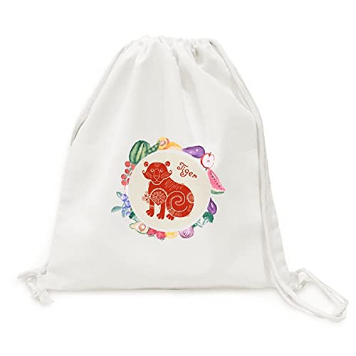 Sac de courses pliable rouge tigre pour le marché et les primeurs