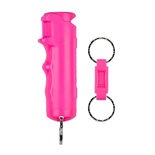 Sabre Flip Top Pepper Gel Keychain With Quick Release For Easy Access, Gel Is Safer, Maximum Police Strength Pepper Spray In Gel Stream, Easier To Use With Finger Grip For Accurate Aim, 12-Foot Range #TOP25