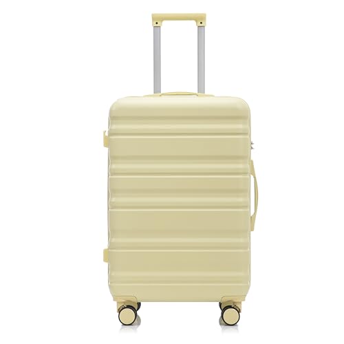 3-Piece Hardshell Spinner Luggage Set, 20/24/28 Inch Suitcases, TSA Lock, Cream Color, 360° Wheels4