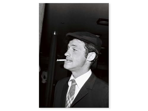 Hexoa Tableau Noir et Blanc célébrité Jean-Paul Belmondo - Made in France - Tableau Verre Acrylique 60x90