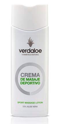 Crema con Aloe Vera para Masaje Deportivo - 250 ml - Para Todo Tipo de Pieles - Ayuda a Relajar los Músculos - Fabricada en España con Plantaciones Ecológicas - Verdaloe