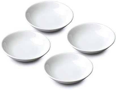 WM Bartleet & Sons 1750 TSET172 Set of 4 Porcelain Mini Sushi/Soy and Condiment Sauce Dishes 10cm  White